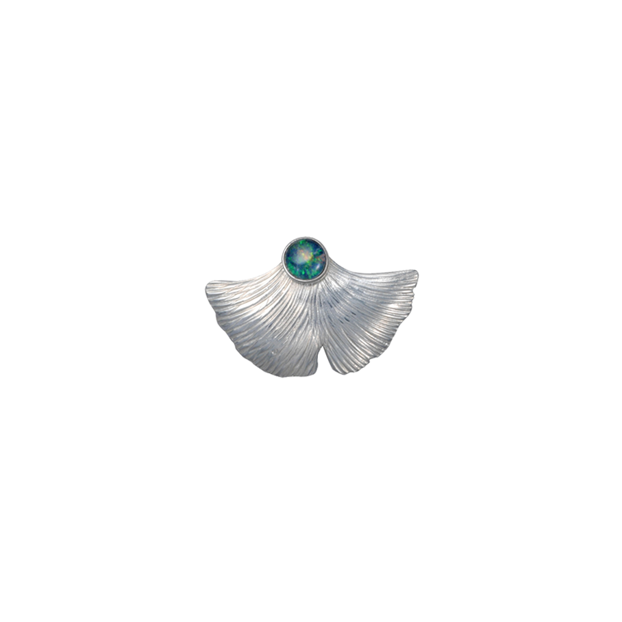 Ginkgo Pin/Pendant w/ Opal - SM
