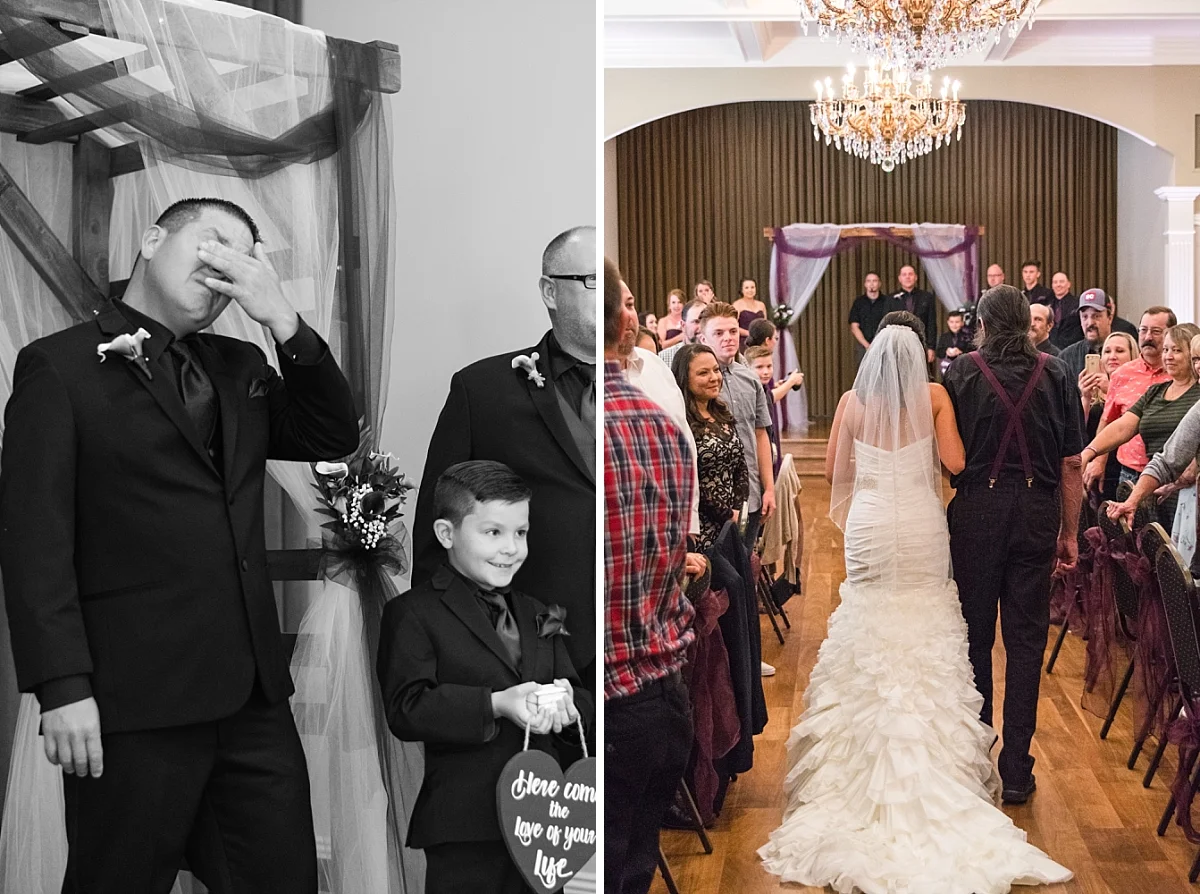Jeff’s emotion when seeing his bride for the first time in her gown, had me in tears! So priceless! And I was so happy that Jeni’s dad was able to make it and walk her down the isle.