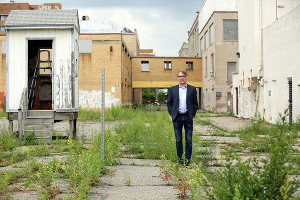 After 20 years, Robert Elmes is moving the Brooklyn-based Galápagos Art Space to Detroit. “I want to develop artists, not destroy them, and they simply can’t afford to live and work there anymore,” he said. FABRIZIO COSTANTINI FOR THE NEW YORK TIMES