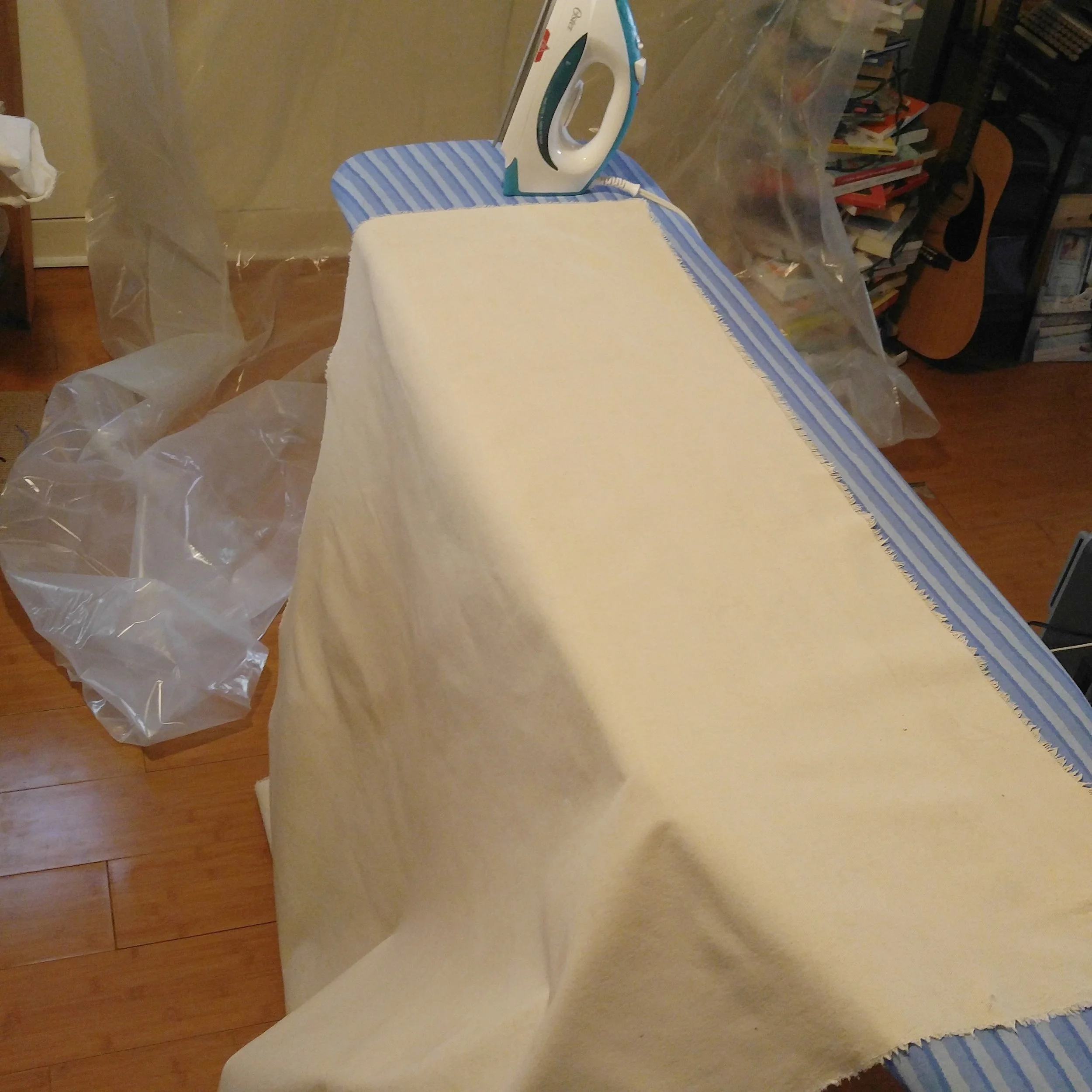 Ironing and prepping the canvas! 