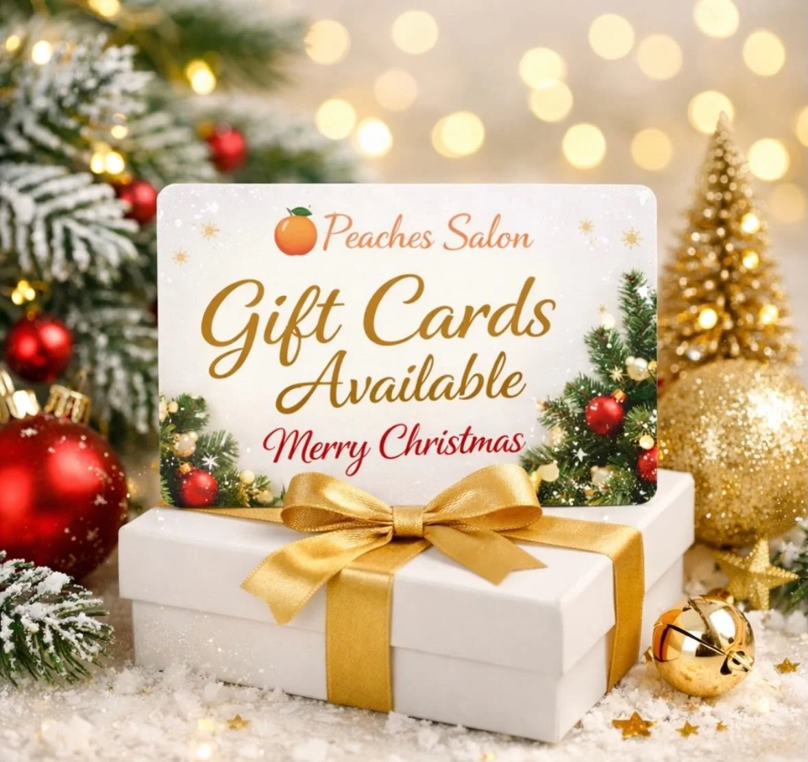 ⏰🎄 Christmas Eve + last-minute gifts!
Still shopping? We&rsquo;ve got you covered 🍑
Gift cards available TODAY at Peaches Salon 🎁✨Open until 4 pm today call 586-598-0040 we can also take last minute walk ins today!