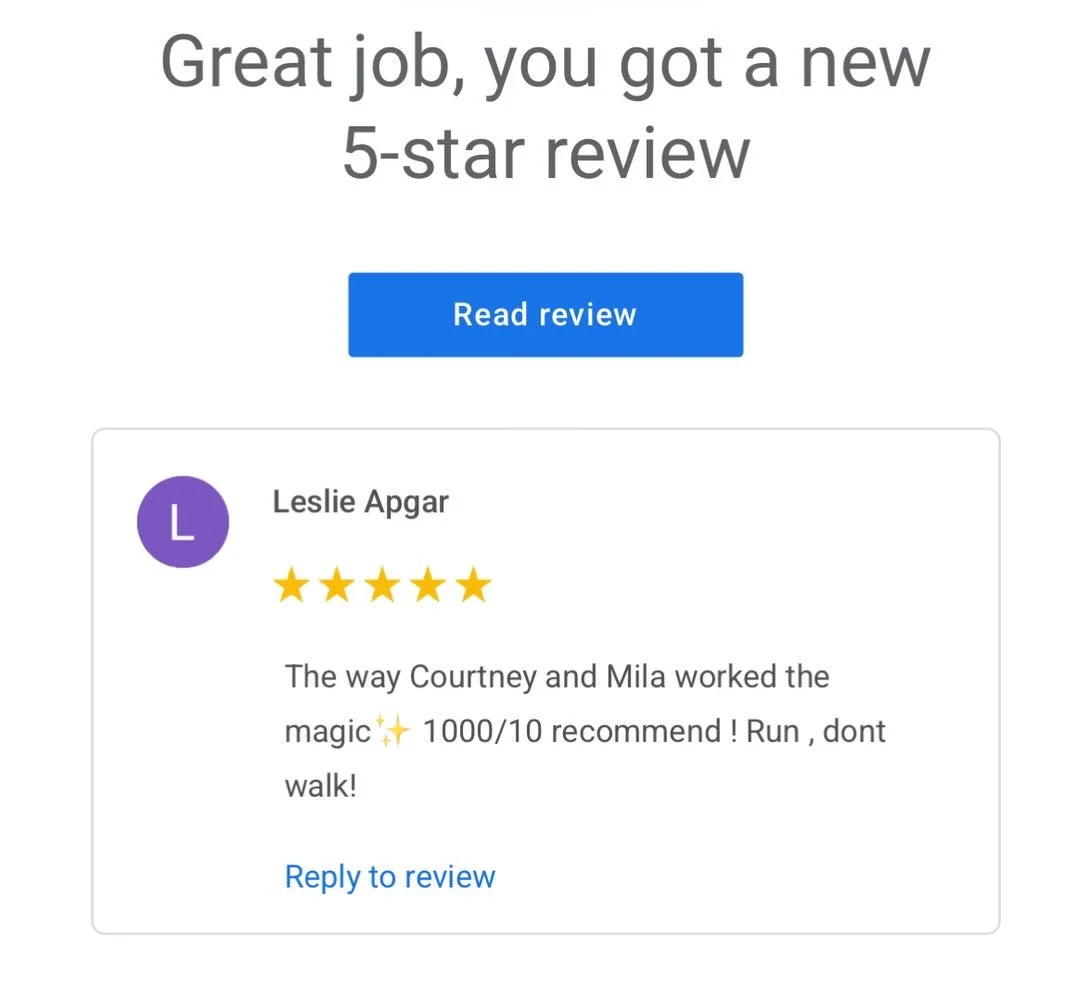 Thank you so much for the glowing review! ✨ Courtney and Mila are thrilled to hear you loved your experience 💖 We can&rsquo;t wait to work our magic on you again soon! 💇&zwj;♀️💫❤️💕Peaches salon