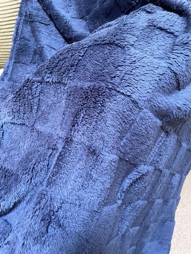 navy checkered fleece blanket
