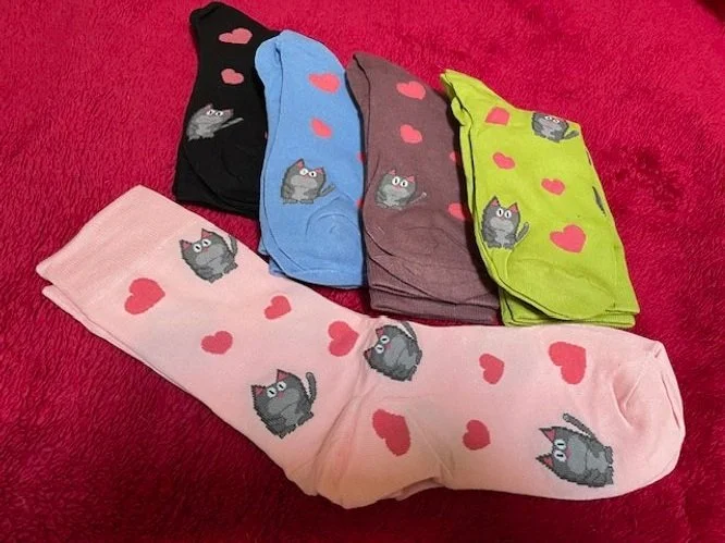 cute cat socks 5-pack