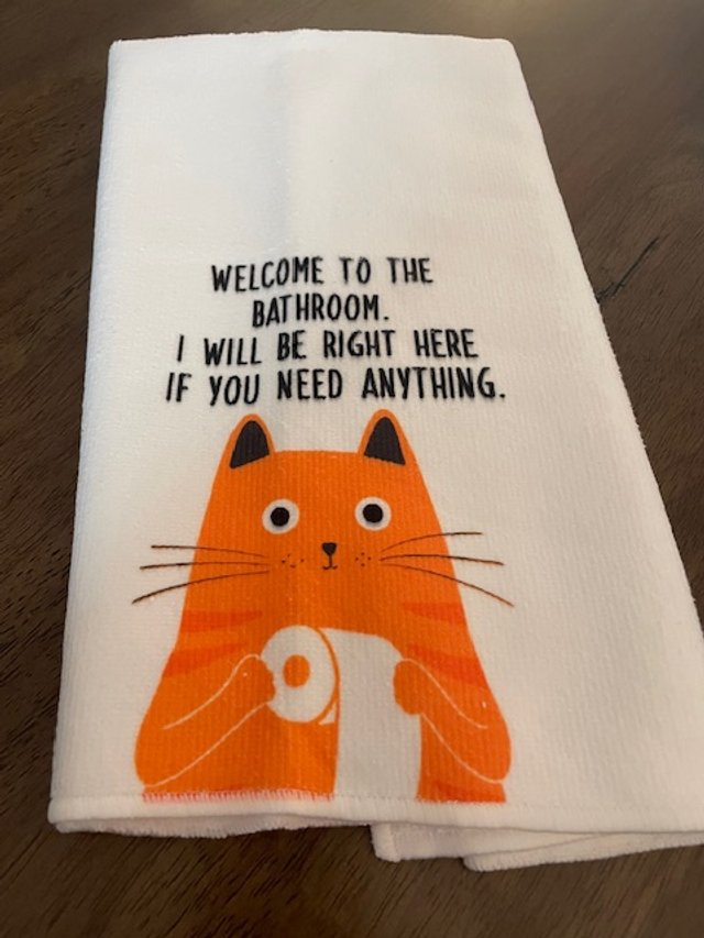 bathroom towel cat will be with you