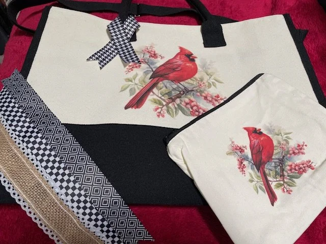redbird tote with small bag