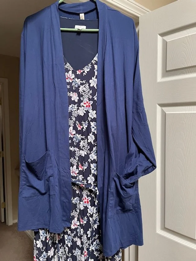 navy silky cardigan