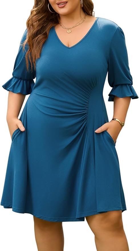 blue midi cocktail dress