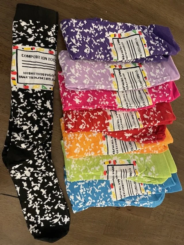 composition notebook socks, set of 8