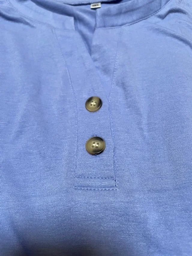 blue knit henley