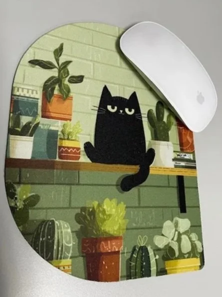 black cat mouse pad