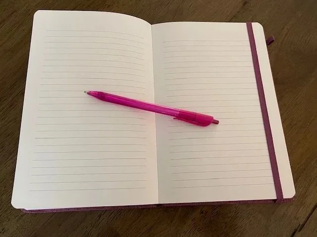 purplish red journal