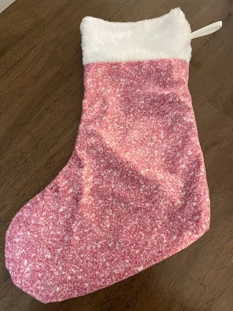 pink glitter stocking