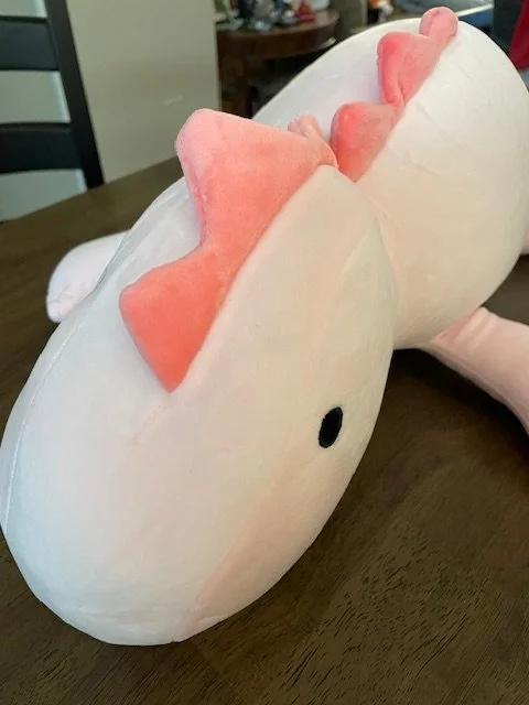 pink weighted dinosaur