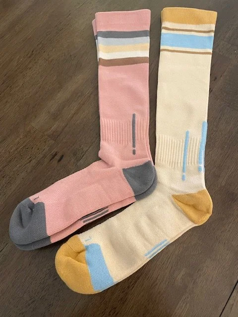 colorful striped compression socks