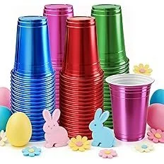 metallic plastic cups