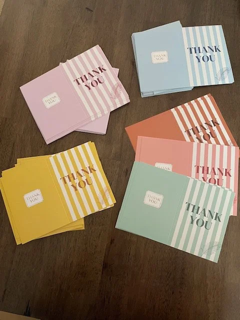 24 pack striped thank you cards
