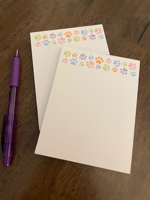 paw print note pads