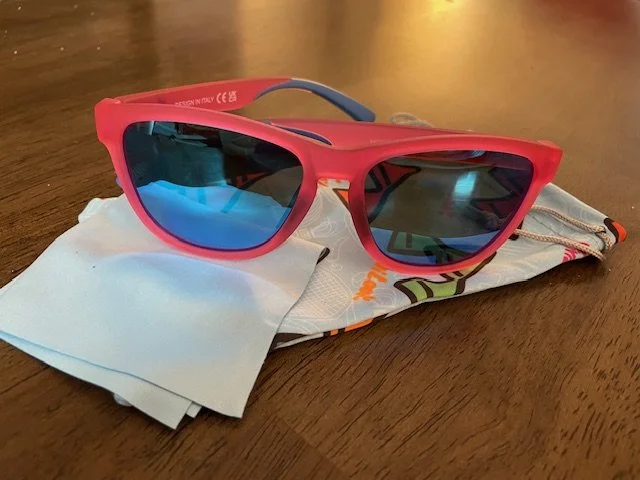 pink mirrored sunglasses