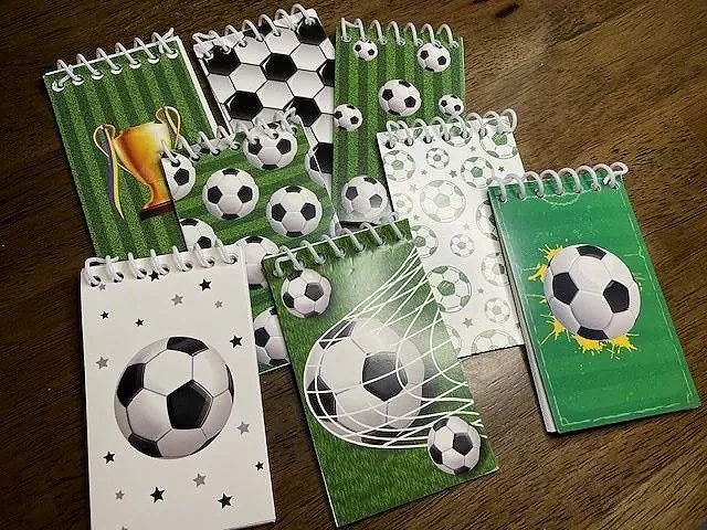 soccer pocket notebooks, set of 8