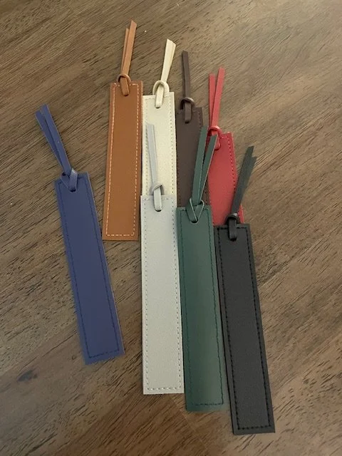 leather bookmarks, set of 8