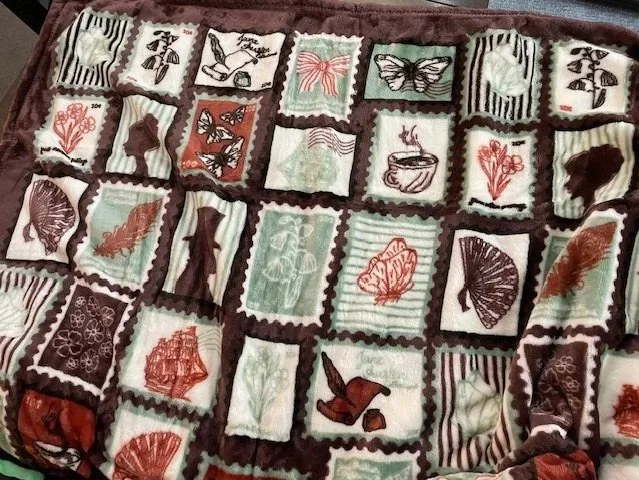 jane austen fleece blanket