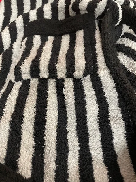 striped fleece robe