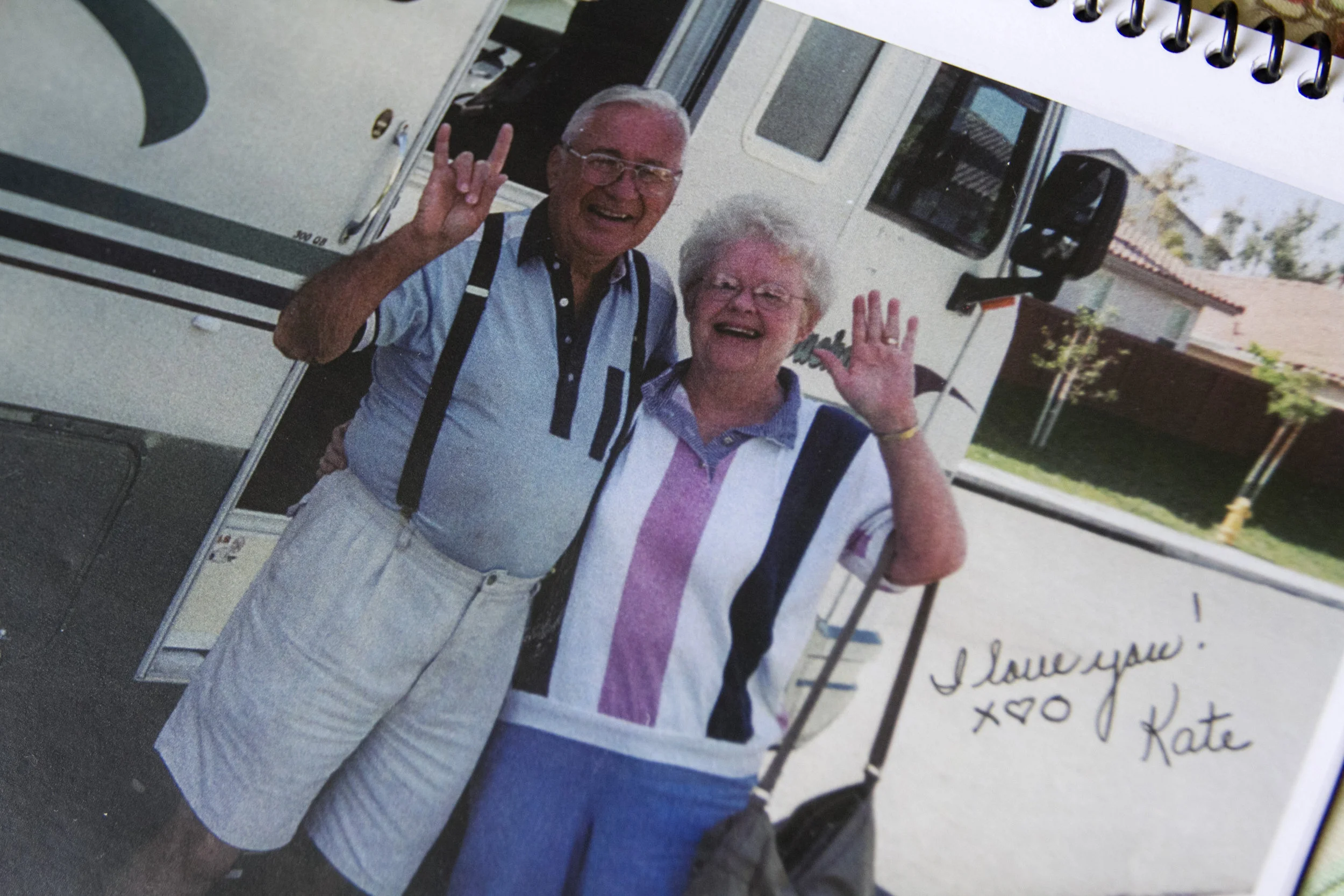  Kate and Joe on their R.V. trip in 2002. Kate made 2003 a calendar with photos from the trip and gave it to Joe. They celebrated their 50th anniversary in 2013. 