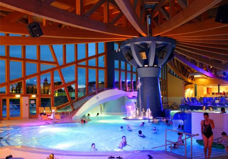 A look inside of Thermen Spa. Don't let the picture fool you, this is a nude spa but you are permitted to wear clothes in the restaurant section.