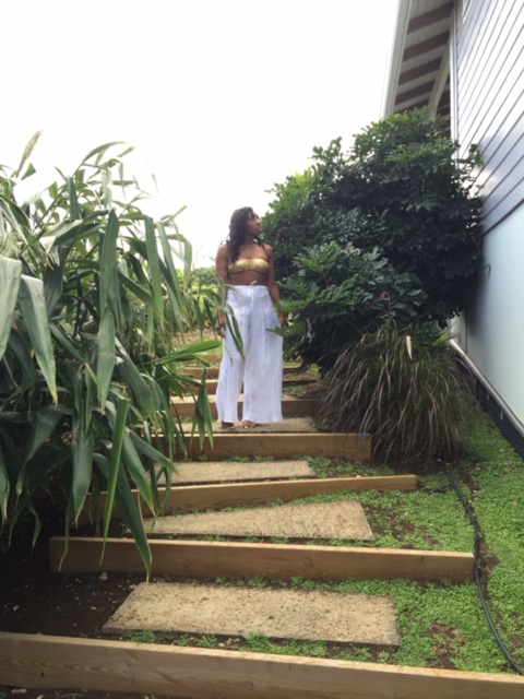 Photoshoot fun on the steps outside our little home!