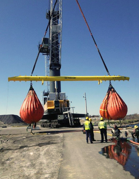 100T Somatex Adjustable Spreader Beam - water bag testing 