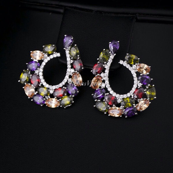 Jeweled Wreath Earrings