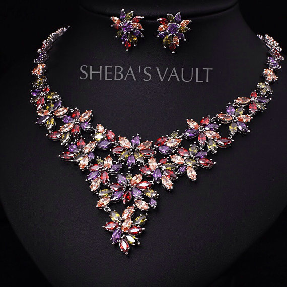 Naba Jeweled Necklace and Earring