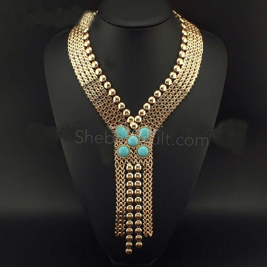 Qairat torquise Stones lariat Necklace!
