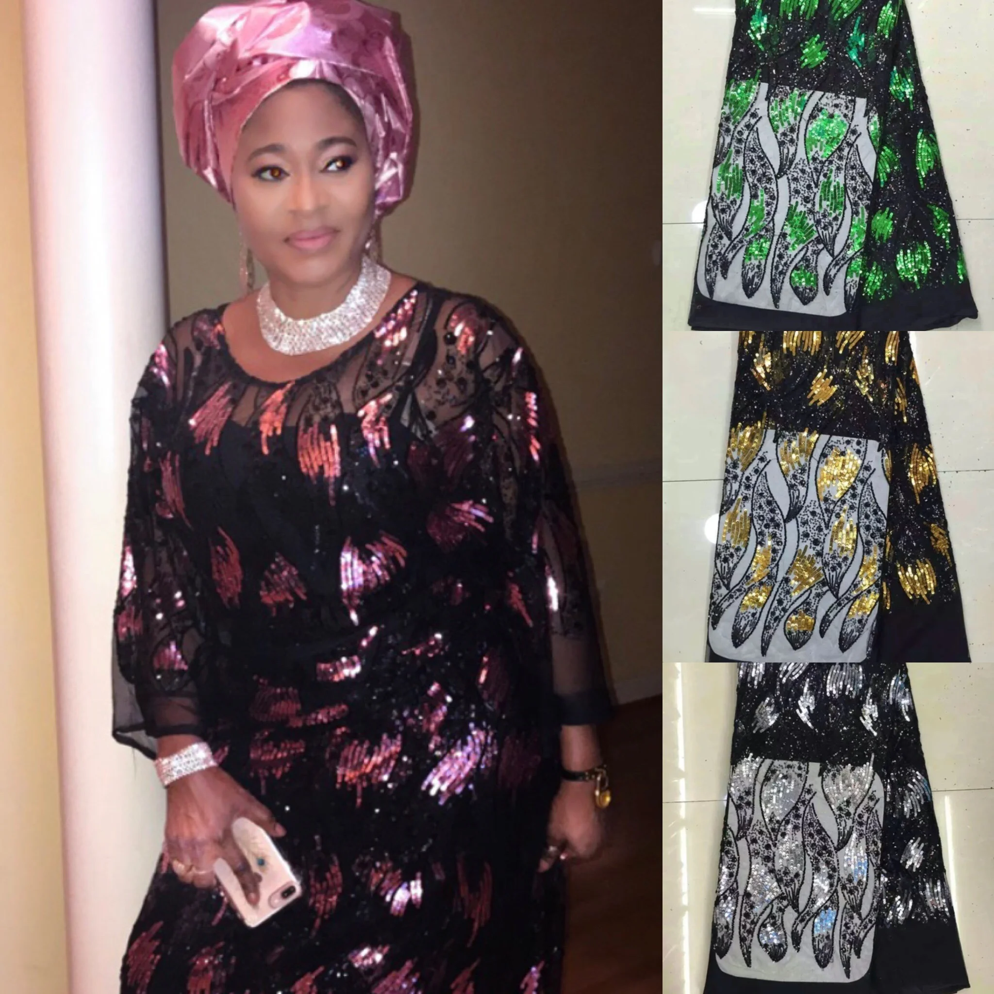 Zyva Sequines French lace