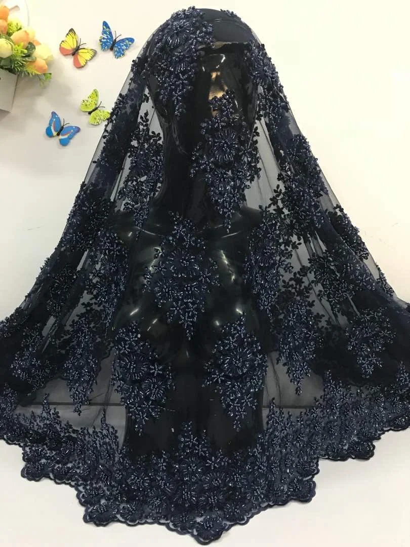 Saba sequins hand beaded Tulle Lace Fabric