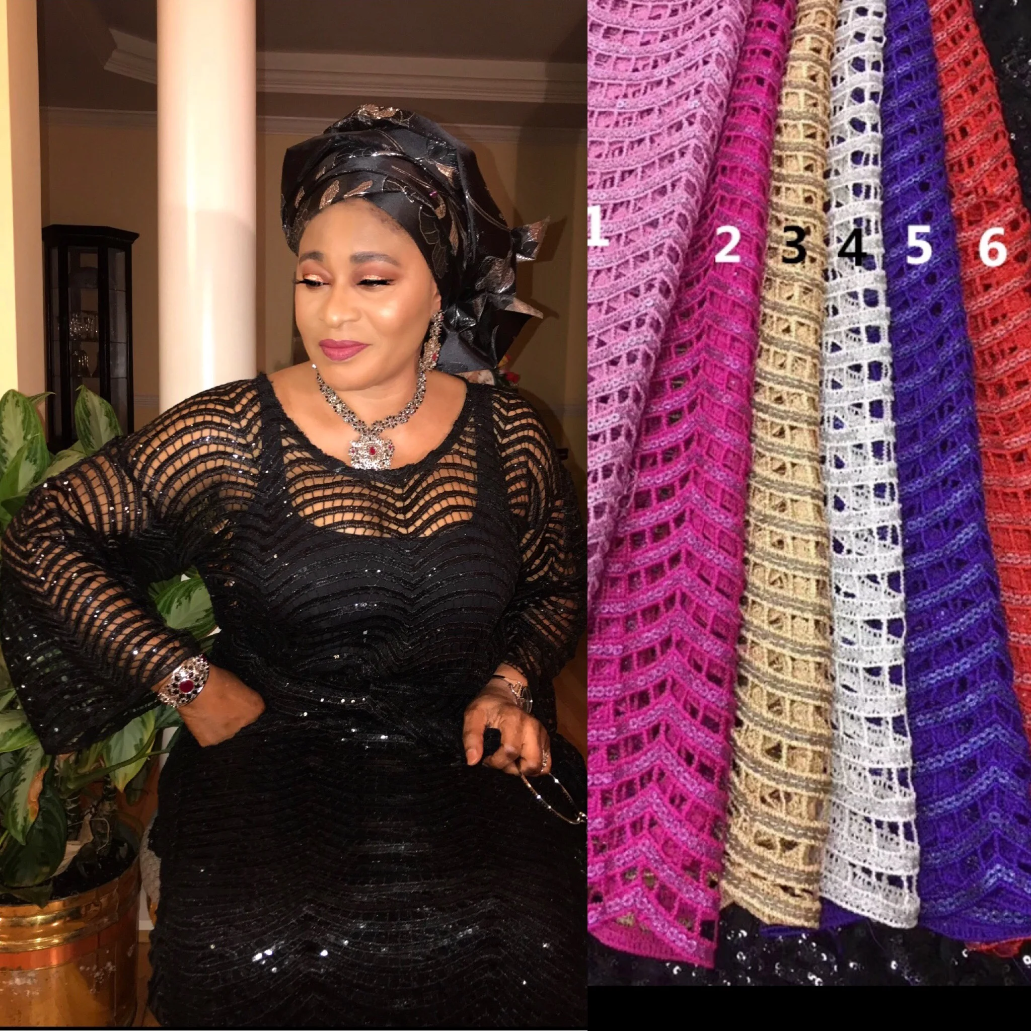 Kalila~Waves Sequins cord lace