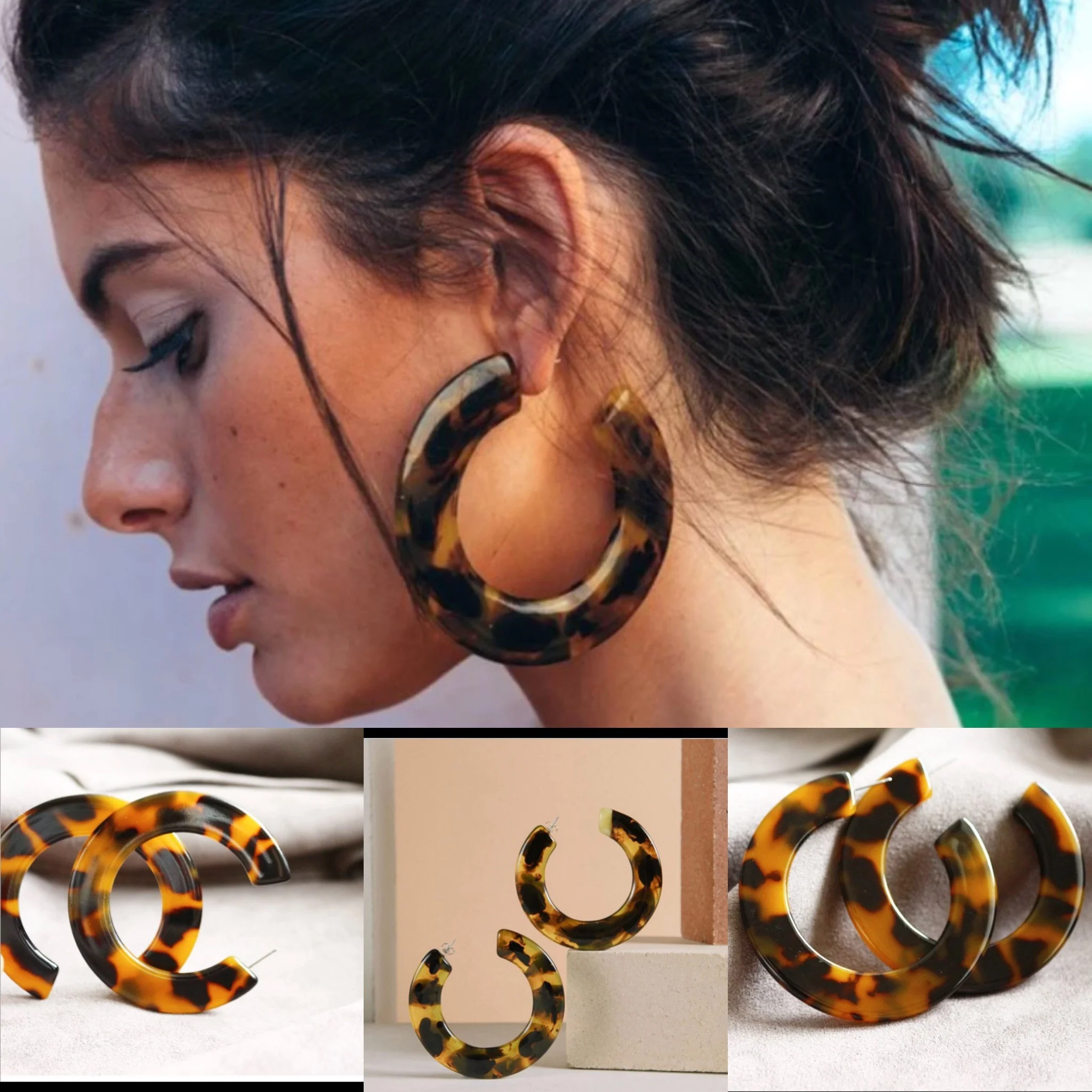 Moniq tortoise hoops