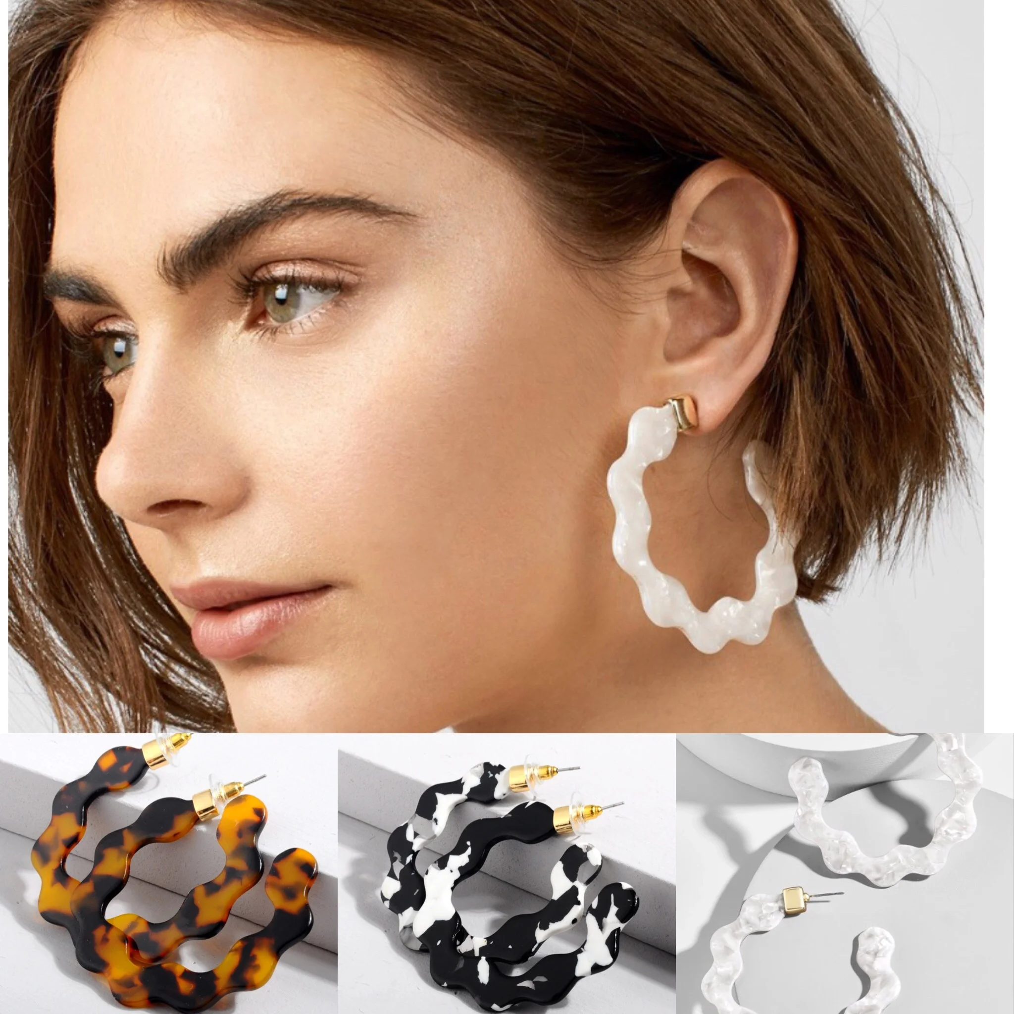 Carol Acetate hoops earring