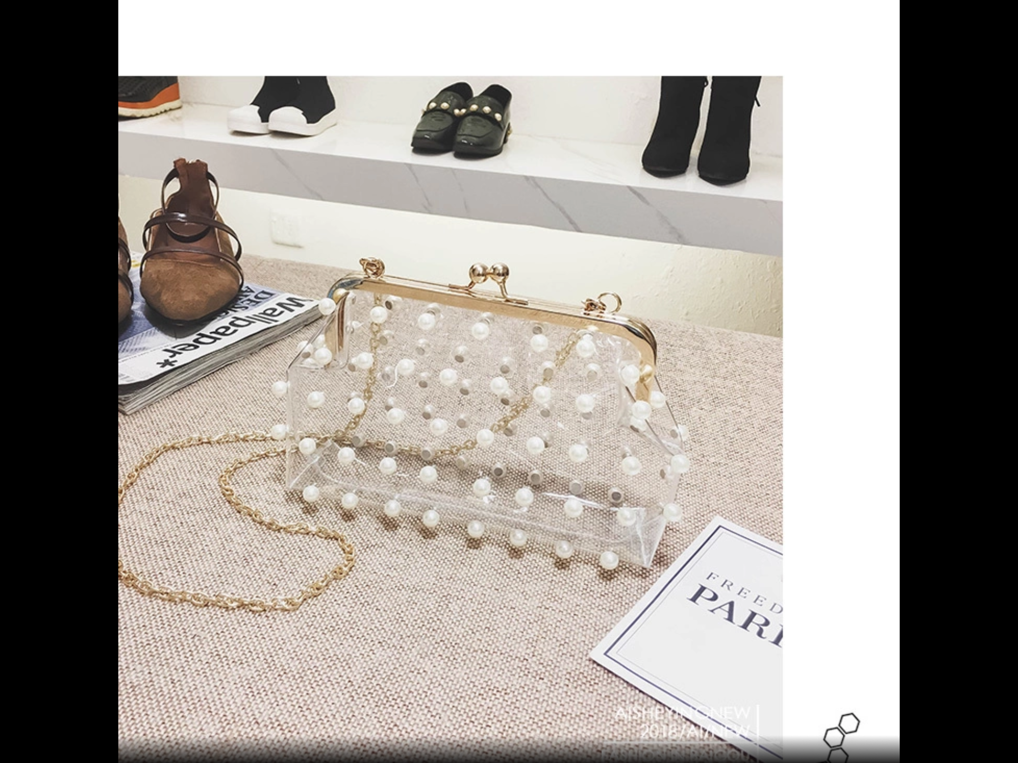 Pretty Pearls Inlaid bag