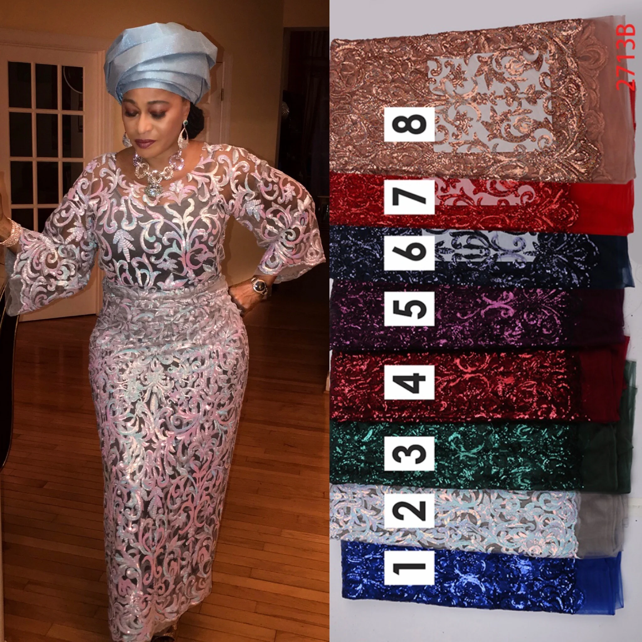 Iridescent Sequins Rainbow Tulle Fabric