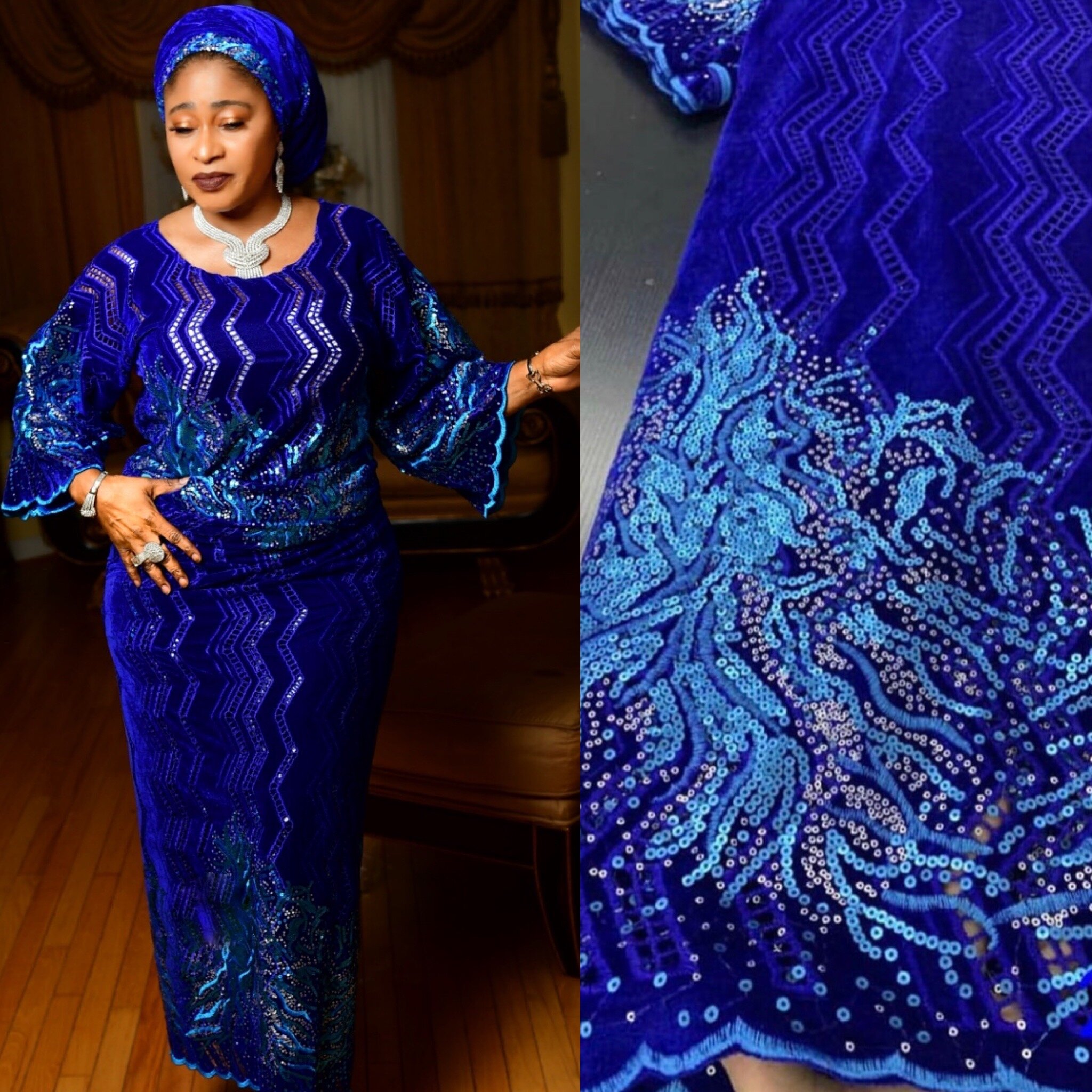 Queenly luxurious Sequins Velvet