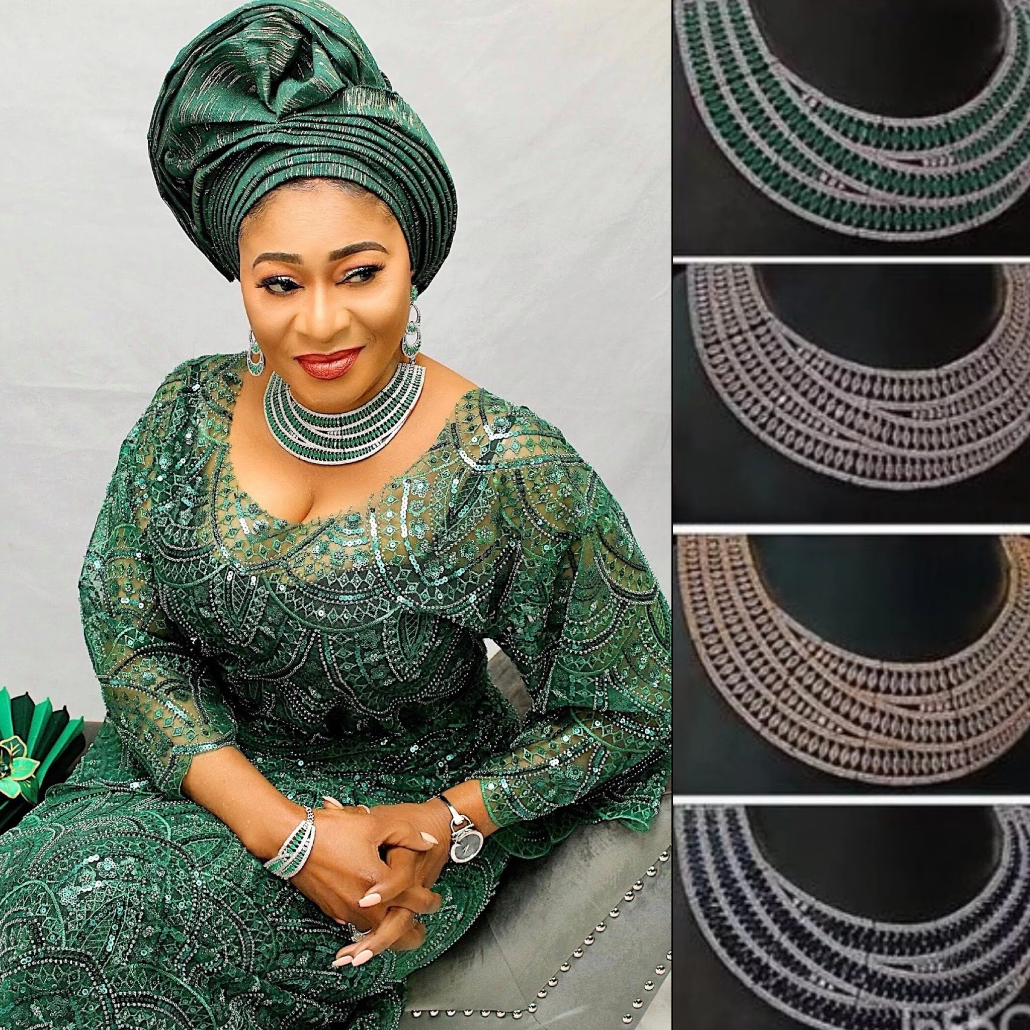 Caliber high quality sequins, stones &amp; beads fabric 