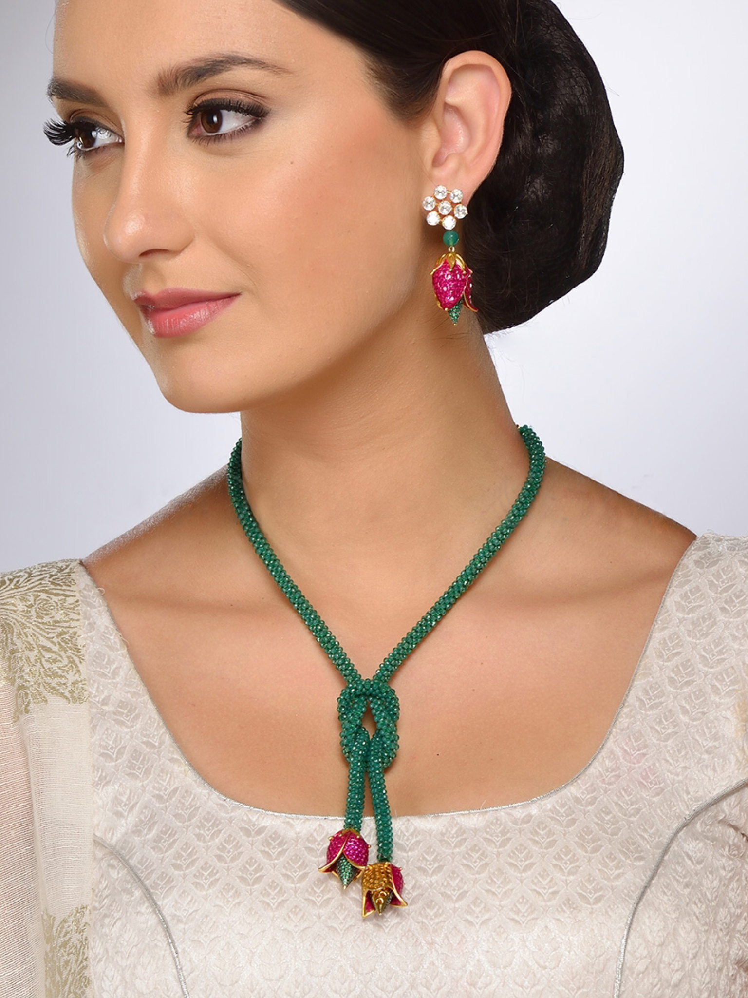 Joy jade and agate cut czee beads Necklace set