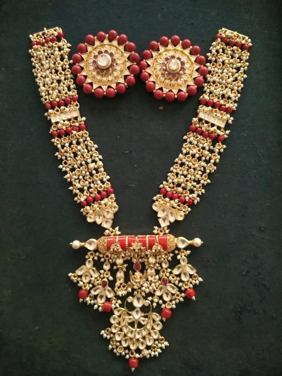 Vintage crystal stone necklace set