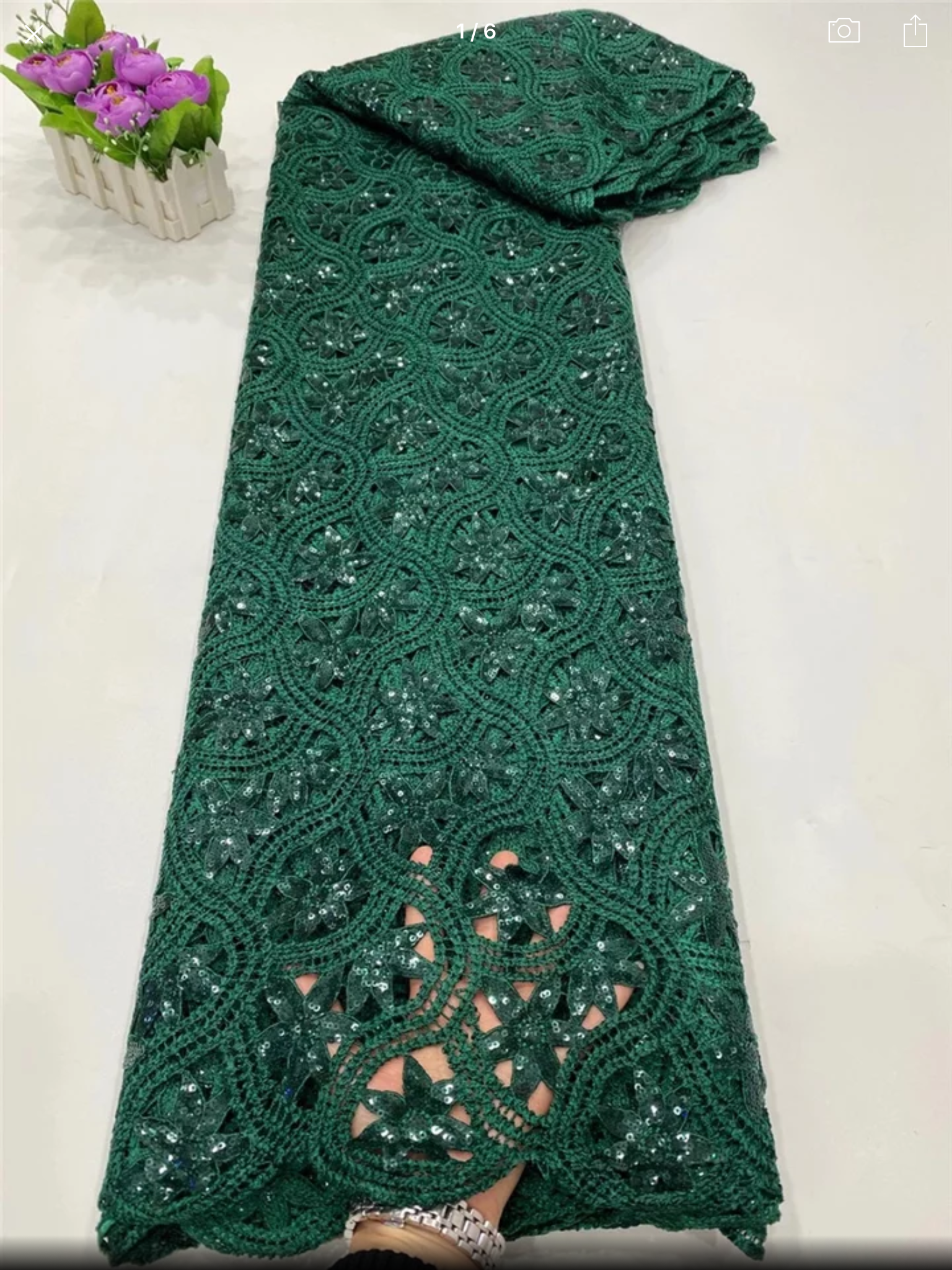 U7U sequins guipure Lace