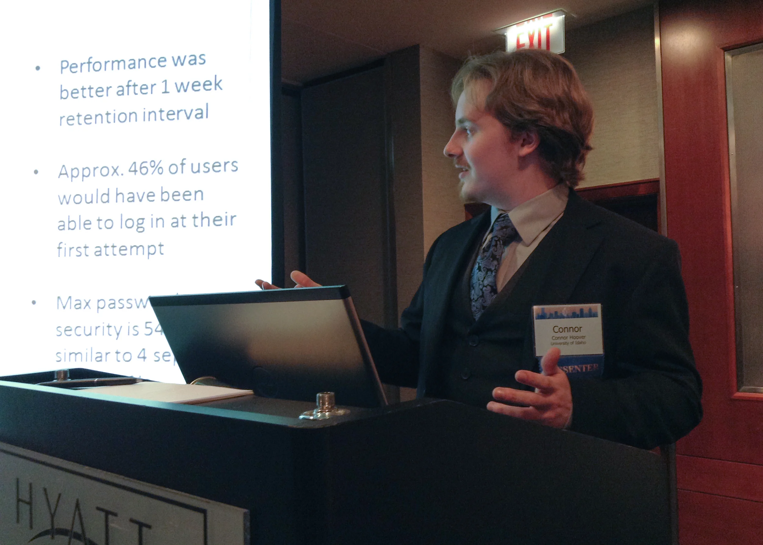 Connor's presentation on narrative passwords, Thursday at HFES 2014