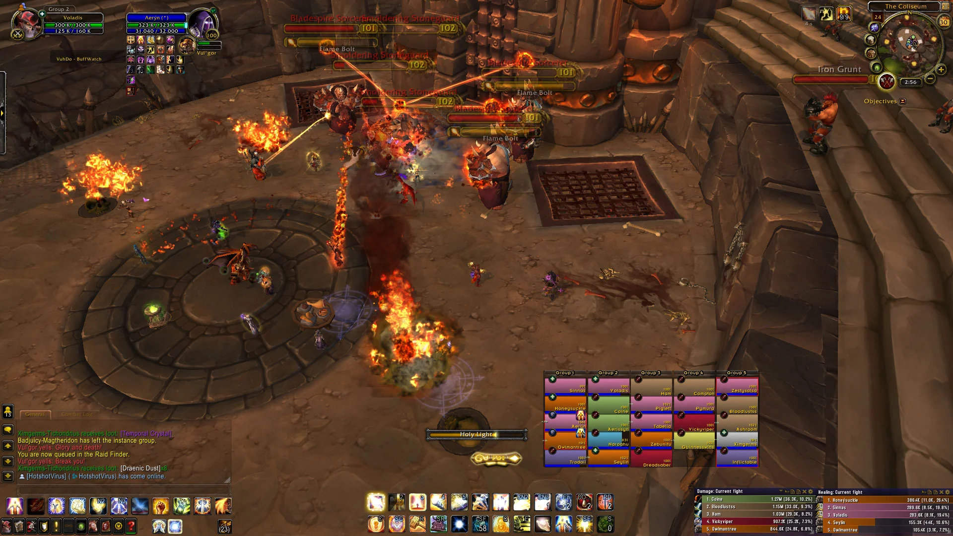 Chris saving his WoW comrades by casting healthy spells.