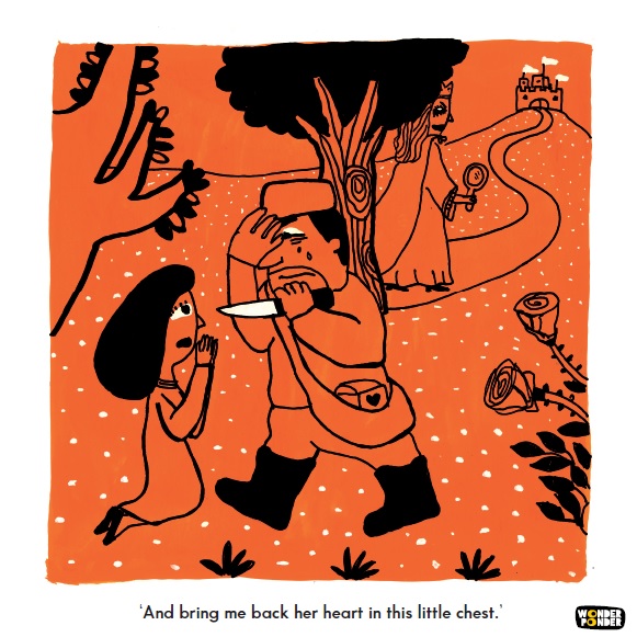 Scene on cruelty and (dis)obedience to authority included in Wonder Ponder's first Visual Philosophy for Children box, Cruelty Bites , . Illustration by Daniela Martagón.