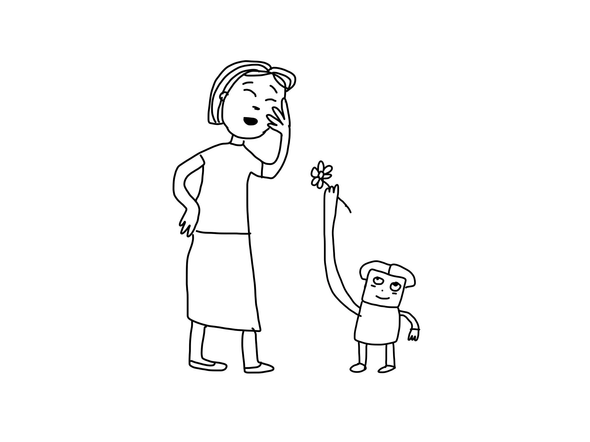 Her new robochild is the epitome of kindness. 